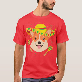 Meican Corgi Dog Lovers Cinco De Mayo Meico Fiesta T-Shirt