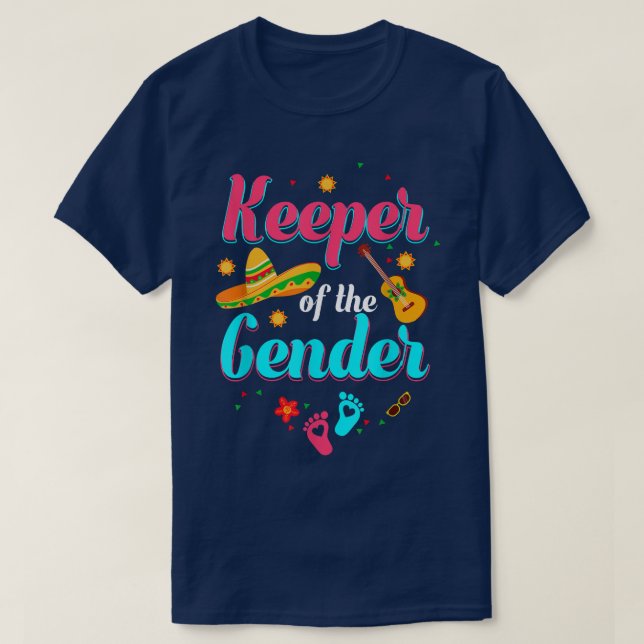 Meican Gender Reveal Cinco de Mayo Baby Shower Fie T-Shirt (Design Front)