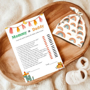Meican Tacos baby trait baby shower game Card