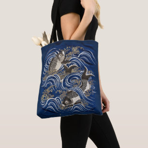 Meiji Period Koi Design Tote Bag
