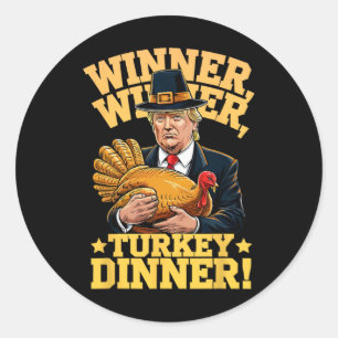 Meilan Uni-adults Humour Funny Trump Winner Winner Classic Round Sticker