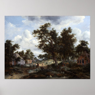 Meindert Hobbema and Abraham Storck A Wooded Lands Poster