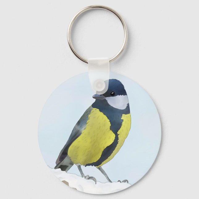 Meise im Schnee Key Ring (Front)