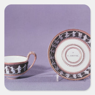 Meissen cup and saucer, late 18th century square sticker