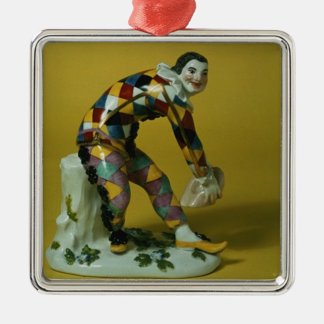 Meissen figure of Harlequin, c.1750 Metal Ornament (Front)