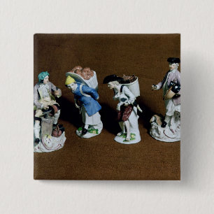 Meissen figures:saddler,goat seller 15 cm square badge