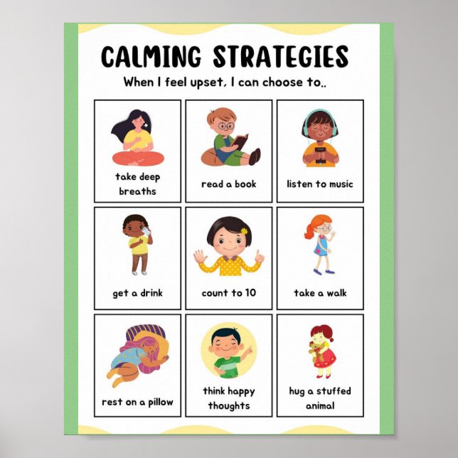 MEKIMI- Colourful Illustrative Calming Strategies Poster (Front)