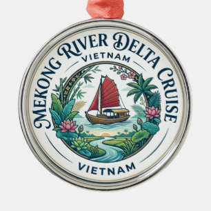 Mekong River Delta Vietnam Metal Ornament