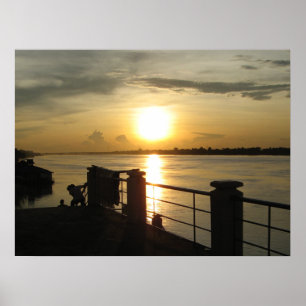Mekong River Sunset ... Nong Khai, Isaan, Thailand Poster