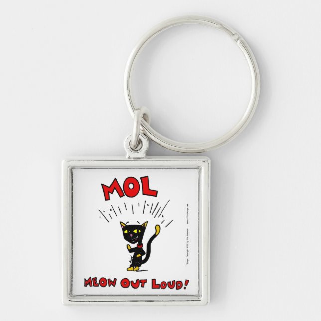 Mel "MOL: MEOW OUT LOUD" Keychain (Front)