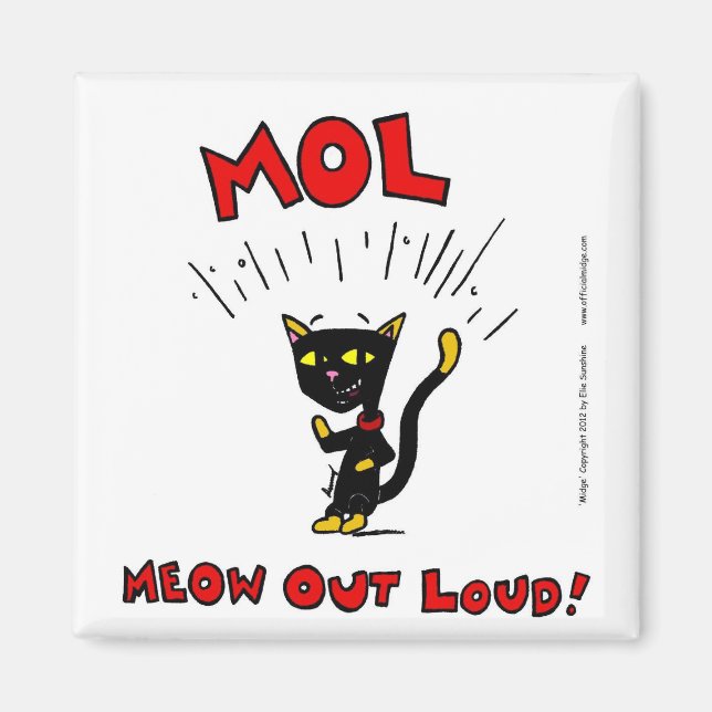 Mel "MOL: MEOW OUT LOUD" Magnet (Front)