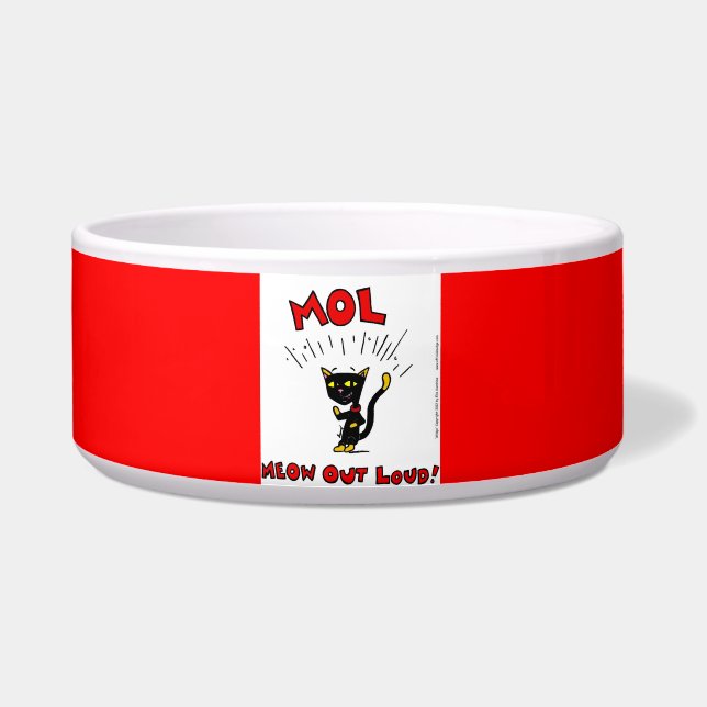 Mel "MOL: MEOW OUT LOUD" Pet Bowl (Front)