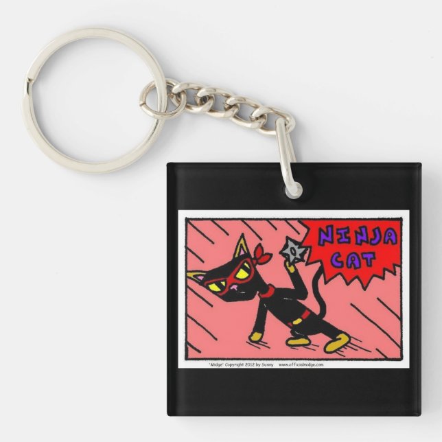 Mel NINJA CAT Acrylic Keychain (Front)