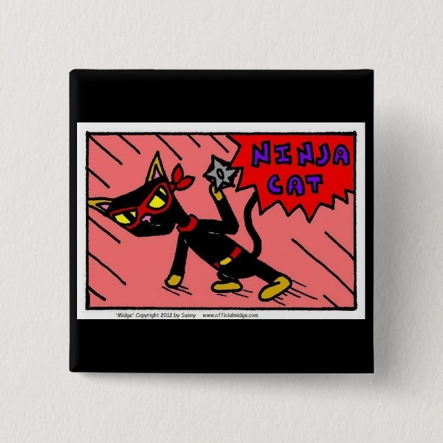 Mel NINJA Cat Button (Front)