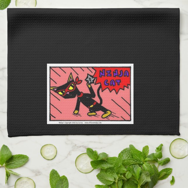 Mel NINJA CAT Kitchen Towel (Folded)