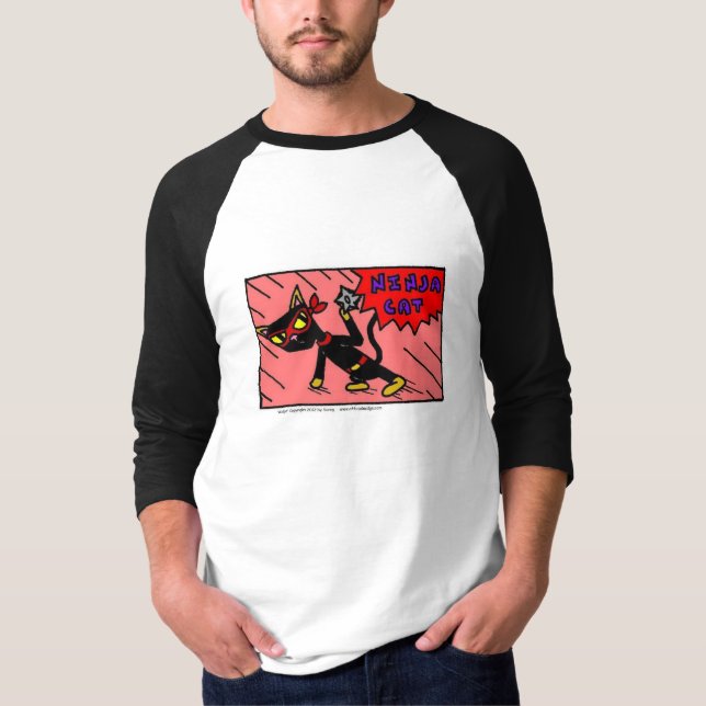 Mel NINJA CAT Mens Raglan T-Shirt (Front)