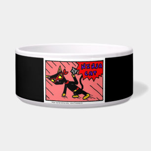 Mel NINJA CAT Pet Bowl - Black