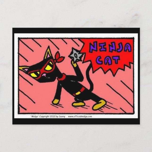 Mel "NINJA CAT" Postcard (Front)