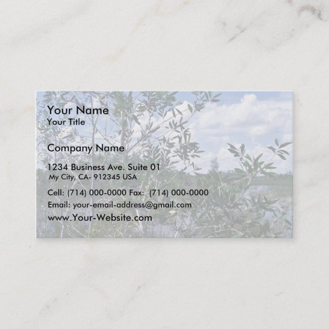 Melaleuca in swamp area business card (Front)