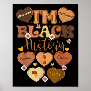 Melanated Motivated Educated Black History Month Poster
