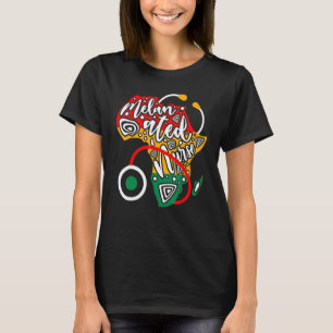Melanated Nurse African Flag Stethoscope Black His T-Shirt