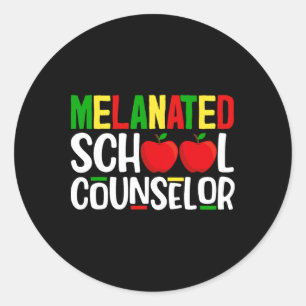 Melanated School Counselor African Black History M Classic Round Sticker