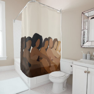 Melanated Women Shower Curtain