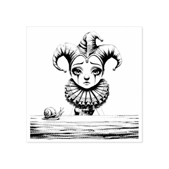 Melancholic Harlequin  Rubber Stamp (Imprint)