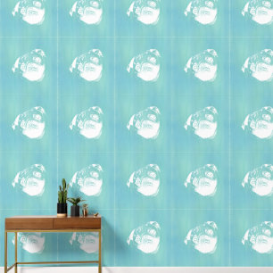 Melancholic Pug Head - lines silhouette 2 Wallpaper