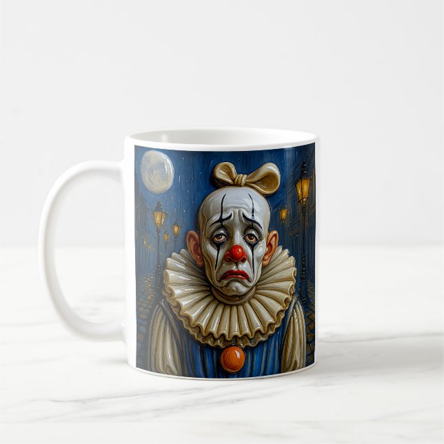 Melancholy Clown Coffee Mug (Left)