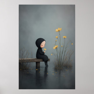 Melancholy Floral Fantasy Wall Art Poster