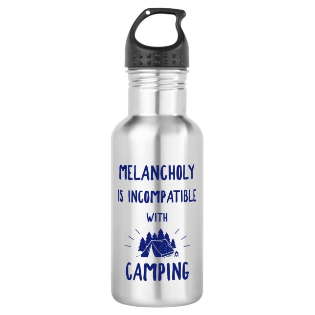 Melancholy Is Incompatible With Camping 532 Ml Water Bottle (Front)