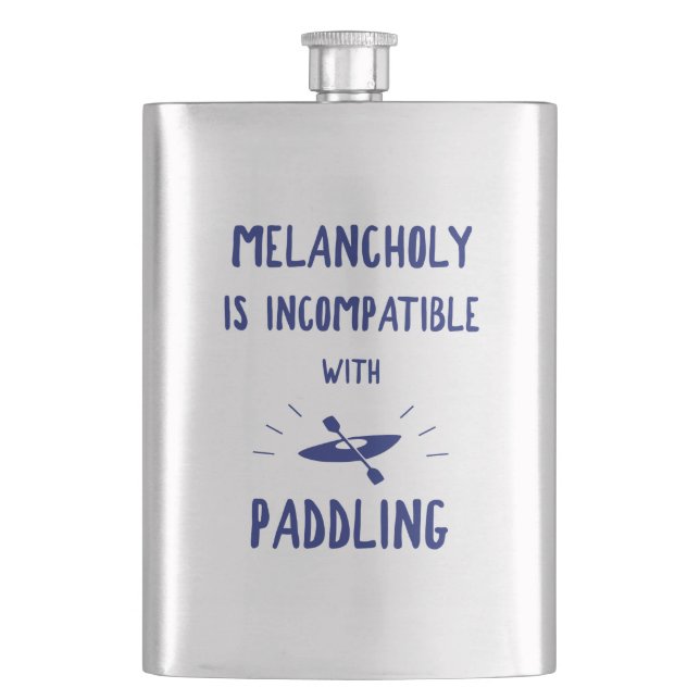 Melancholy Is Incompatible With Paddling Hip Flask (Front)