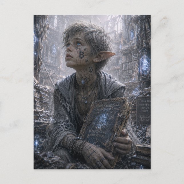 Melancholy / Librarian / Burnt Archive Postcard (Front)