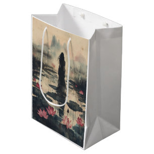 Melancholy Lotus Mist Watercolor (1) Medium Gift Bag