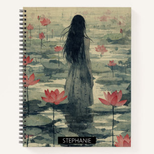 Melancholy Lotus Mist Watercolor (1) Notebook