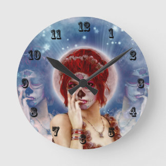 Melancholy Sugar Doll Round Clock