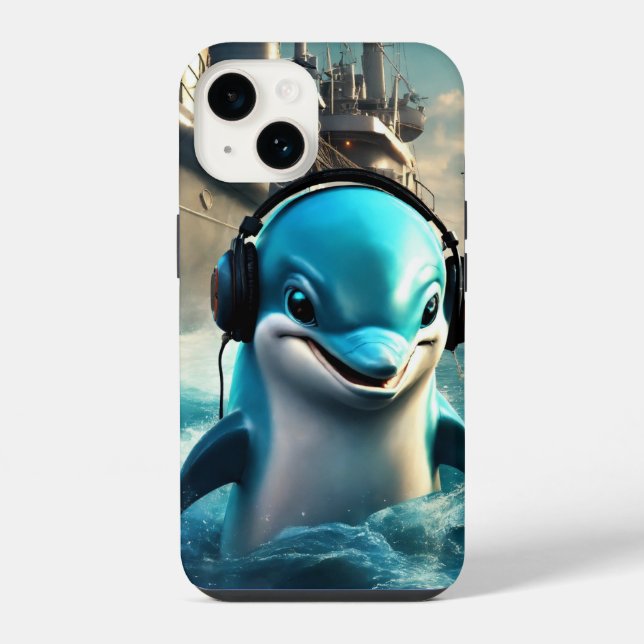  "Melancholy Symphony: Sad Dolphin Serenade  iPhone Case (Back)