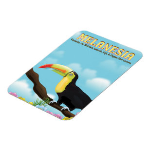 Melanesia Toucan travel poster Magnet