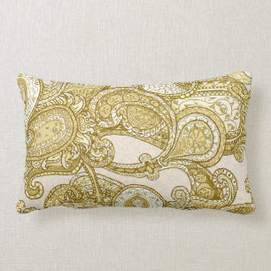 Melange Paisley in gold Lumbar Cushion