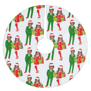 melania santa trump brushed polyester tree skirt
