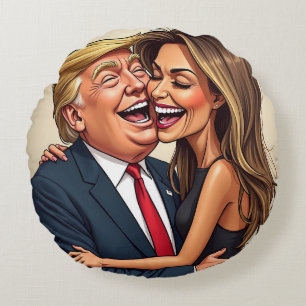 Melania Trump Donald Trump Round Cushion