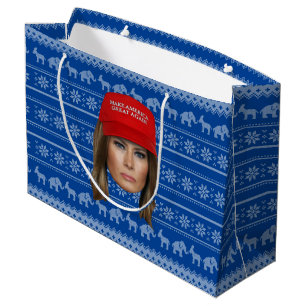 Melania Trump MAGA Christmas Large Gift Bag