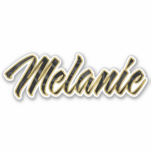 Melanie black gold lettering sticker