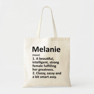 MELANIE Definition Personalised Name Funny Christm Tote Bag