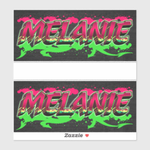 Melanie First Name Graffiti Sticker
