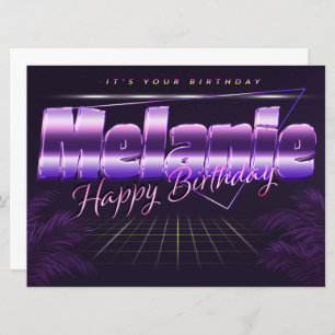 Melanie Name First name pura retro card Birthday