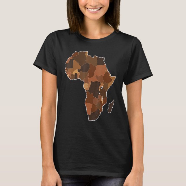 Melanin Africa Map African American Black History  T-Shirt (Front)