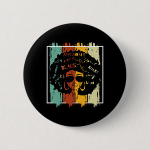 Melanin Afro African American Black History Month 6 Cm Round Badge