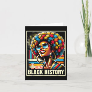 Melanin Afro Black Queen I Am Black History Retro Card
